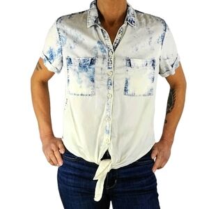 Garage Button-down Shirt Size Medium Acid Wash